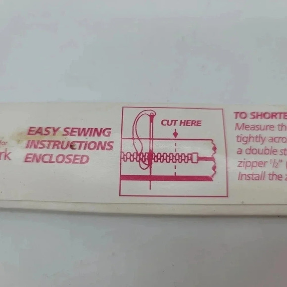 Vintage Coats And Clark All Purpose Polyester Zipper 12" Light Pink Polyester - Picture 8 of 11